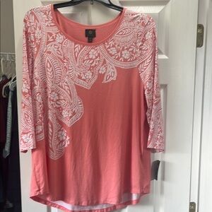 Coral Paisley Women's Top